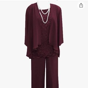 Women's Elegant 3 Piece Mother of The Bride Dresses Pants Suit